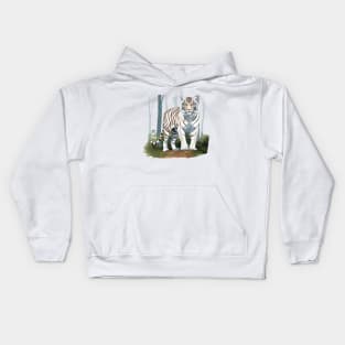 White Tiger From India Kids Hoodie